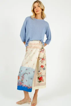 Weekend MaxMara MM Peggi Printed Skirt in Ivory