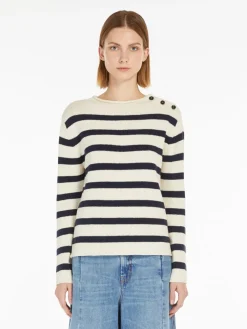 Weekend MaxMara MM Vibo Stripe Knit in Navy
