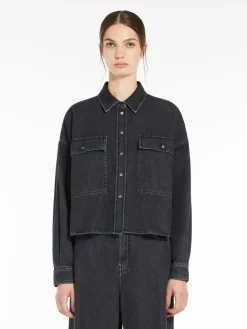Weekend MaxMara MM Zemira Denim Shirt in Used Black