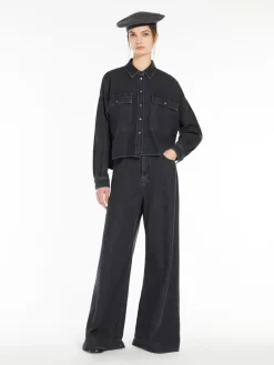 Weekend MaxMara MM Zemira Denim Shirt in Used Black