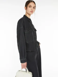 Weekend MaxMara MM Zemira Denim Shirt in Used Black