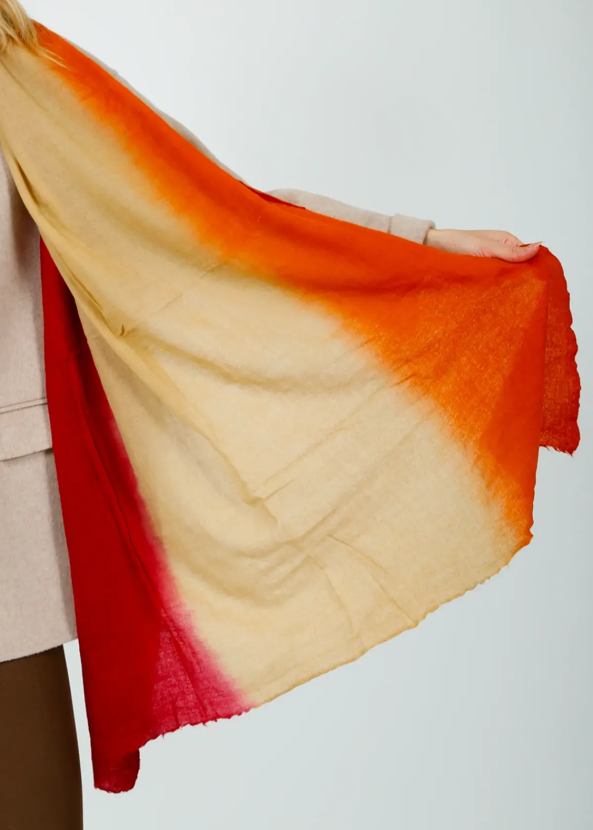 MOISMONT 757 Colour Trim Scarf in Brick