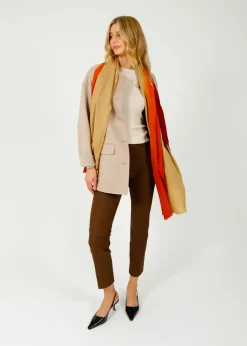 MOISMONT 757 Colour Trim Scarf in Brick
