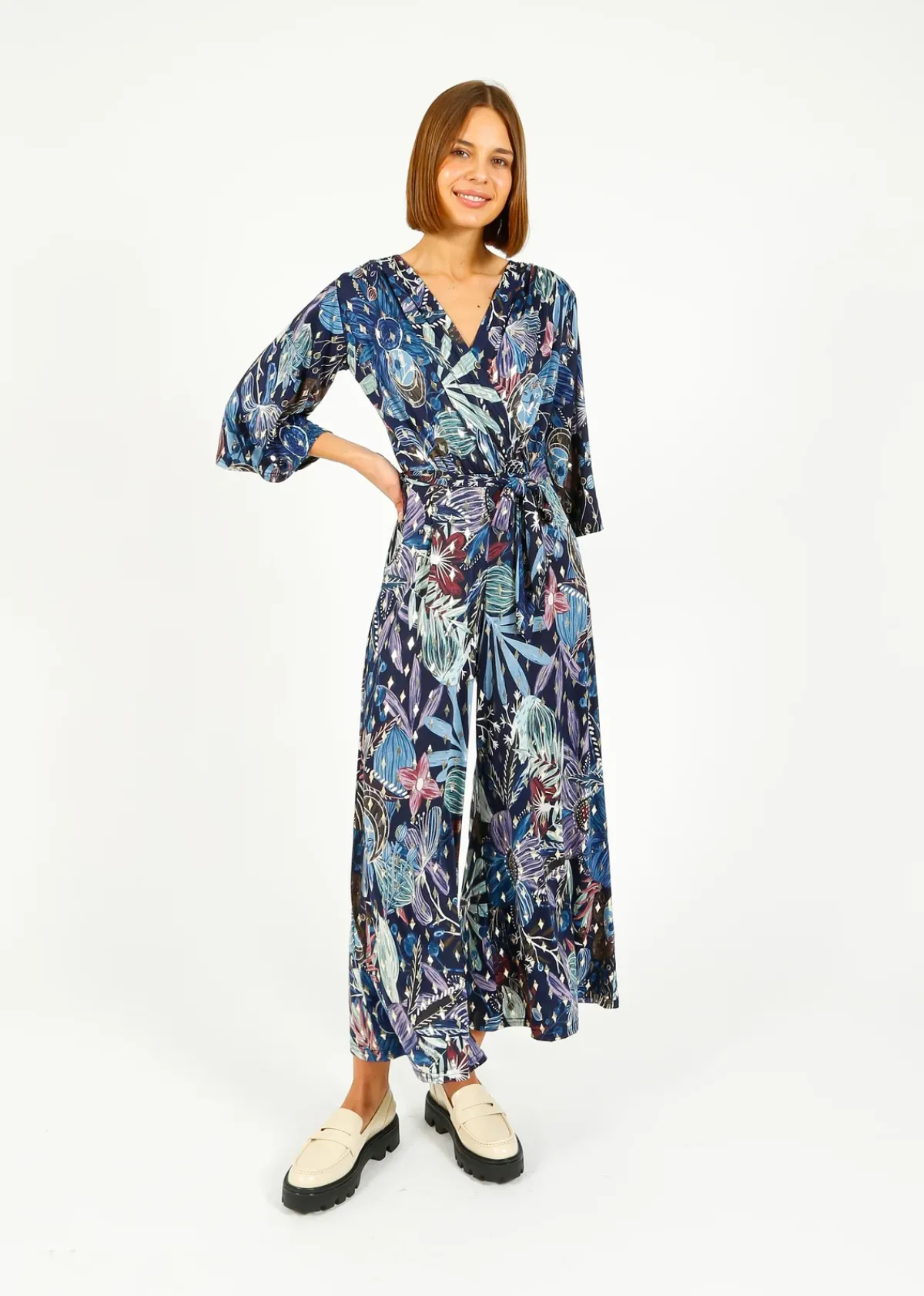 Onjenu Laurie Jumpsuit in Moonlight Blue Gold