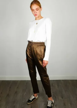 Oakwood OW Gift Leather Trousers in Metallic