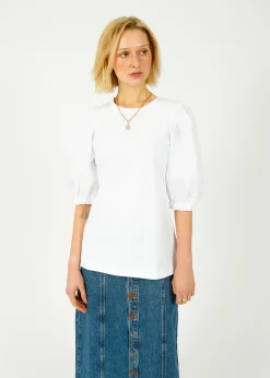 PARK Puff Sleeve Tee in White