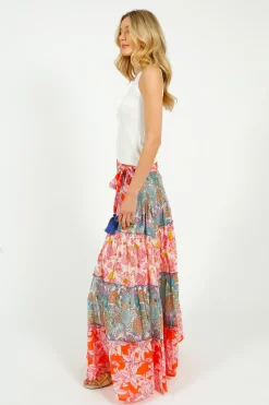 Place Du Soleil PDS 431 Printed Long Skirt