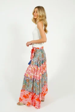 Place Du Soleil PDS 431 Printed Long Skirt