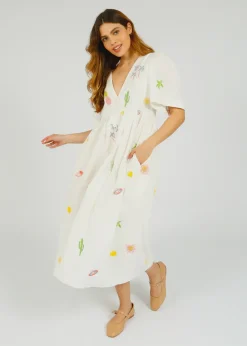 Primrose Park PP Lola Cotton Dress in Icons Emb White