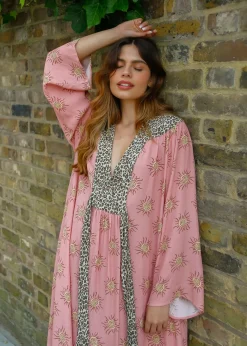 Primrose Park PP Lulu Dress in Wavy Sun Shell Pink/Leo Brown