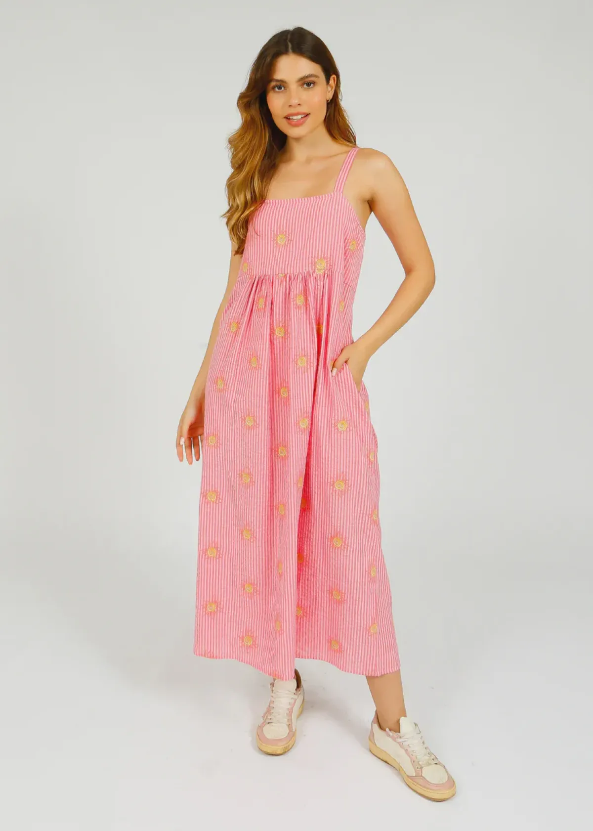 Primrose Park PP Robin Dress in Wavy Sun Emb Pink