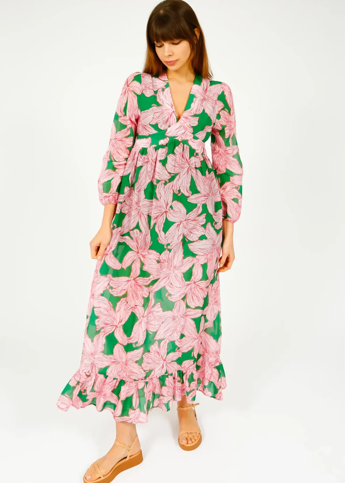 Primrose Park London PPL Daisy Dress in Lily 01 Pink, Green