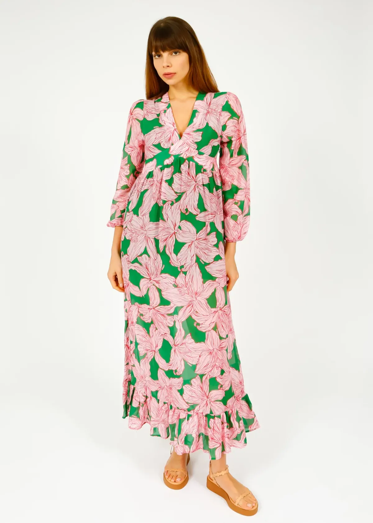 Primrose Park London PPL Daisy Dress in Lily 01 Pink, Green