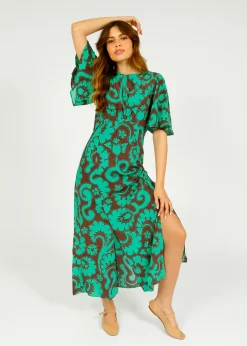 Primrose Park London PPL Gini Dress in Griccia 01 Green Floral