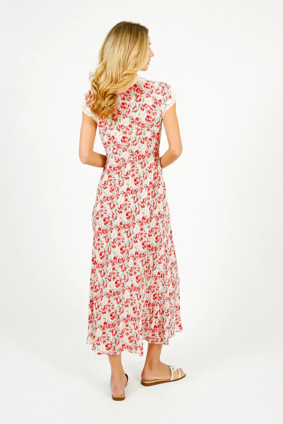 Rixo Amari Dress in Tulip Fields Red