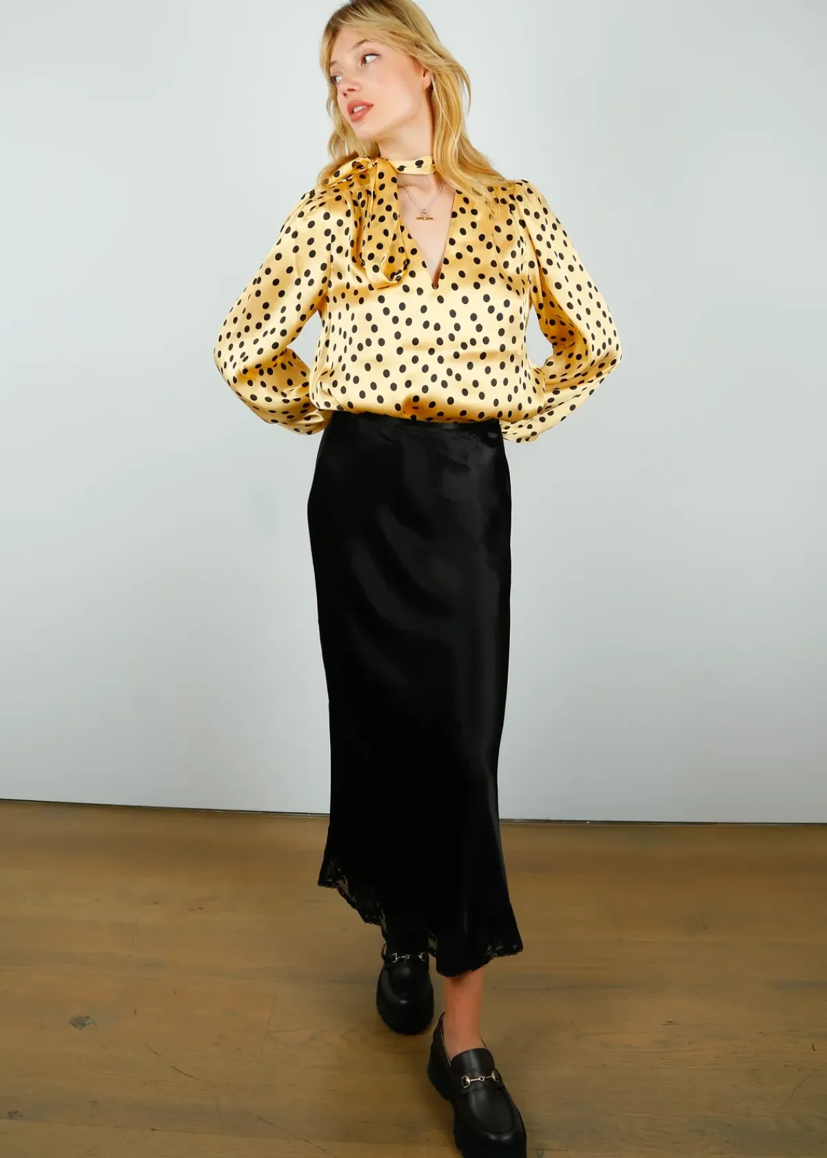 Rixo Crystal Skirt in Black