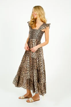 Rixo Kendall Dress in Antelope Spot Black