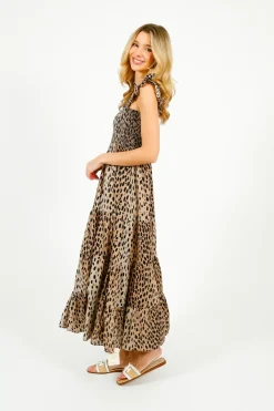 Rixo Kendall Dress in Antelope Spot Black
