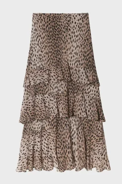 Rixo Preslee Skirt in Antelope Spot Black