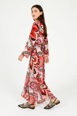 Rixo Tania Dress in 60's Swirl Red