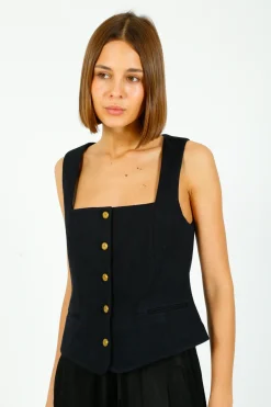Rag u0026 Bone Ru0026B Mariana Textured Vest in Navy