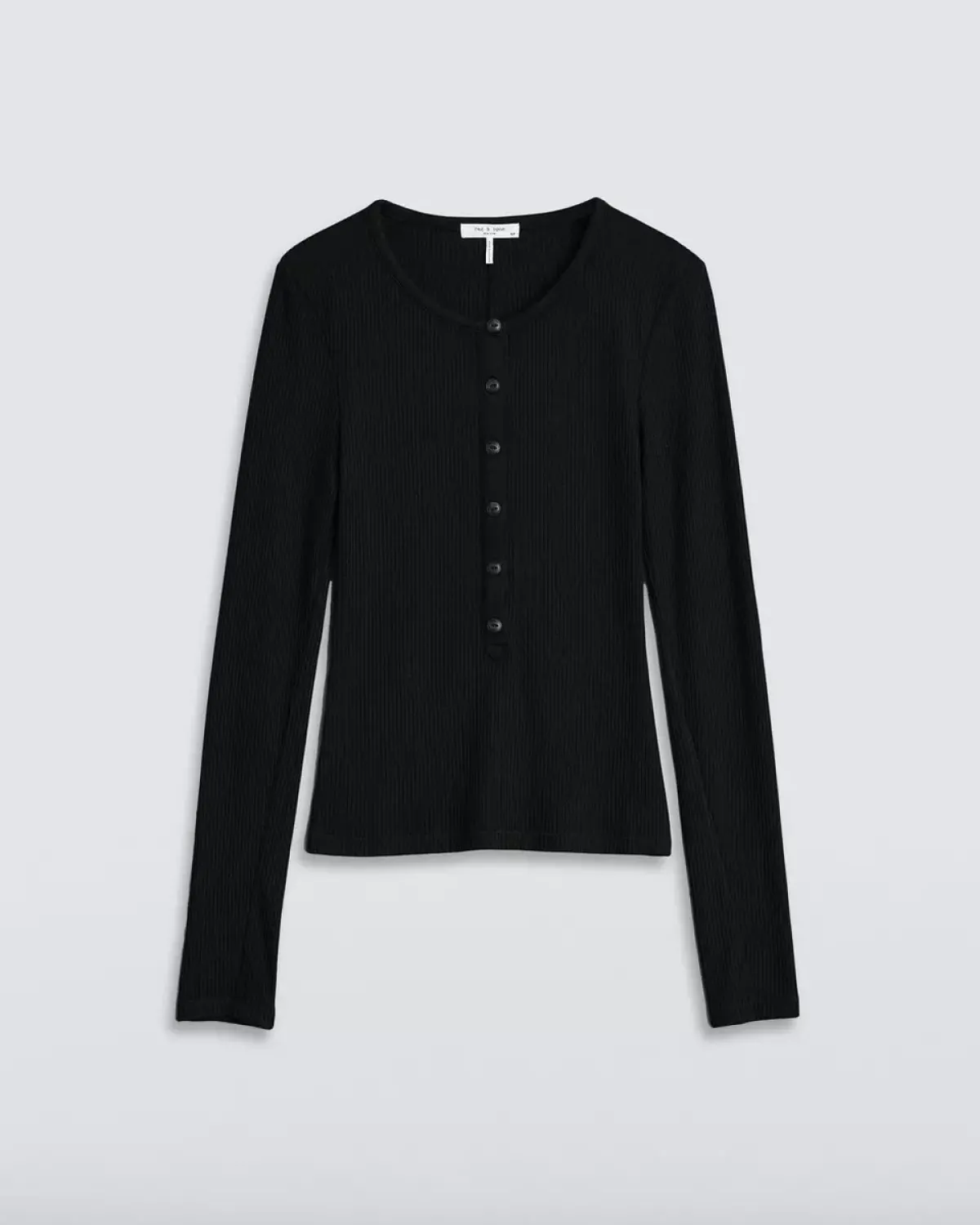 Rag u0026 Bone Ru0026B The Knit Rib Henley in Black