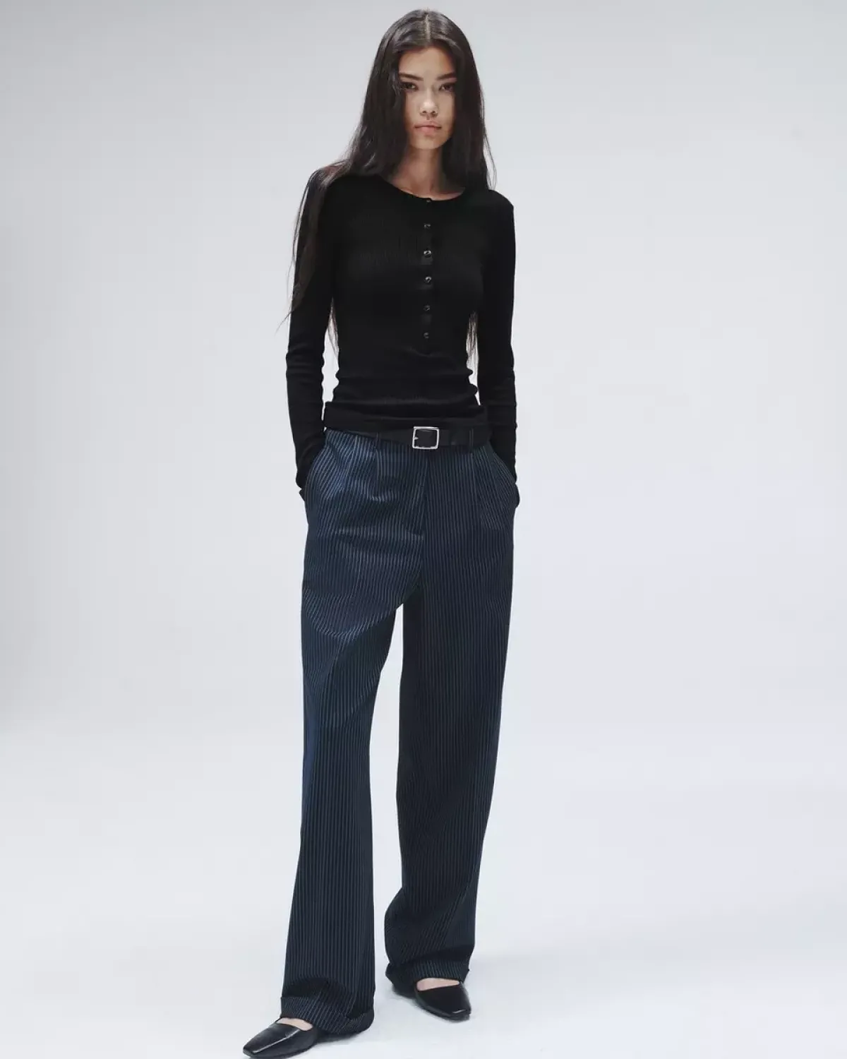 Rag u0026 Bone Ru0026B The Knit Rib Henley in Black