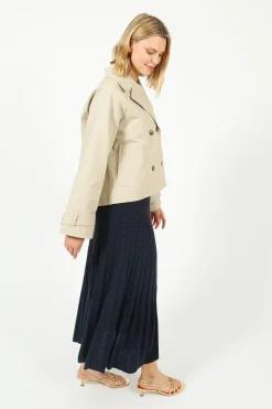 Selected Femme SLF Cilo Short Trenchcoat in Island Fossil