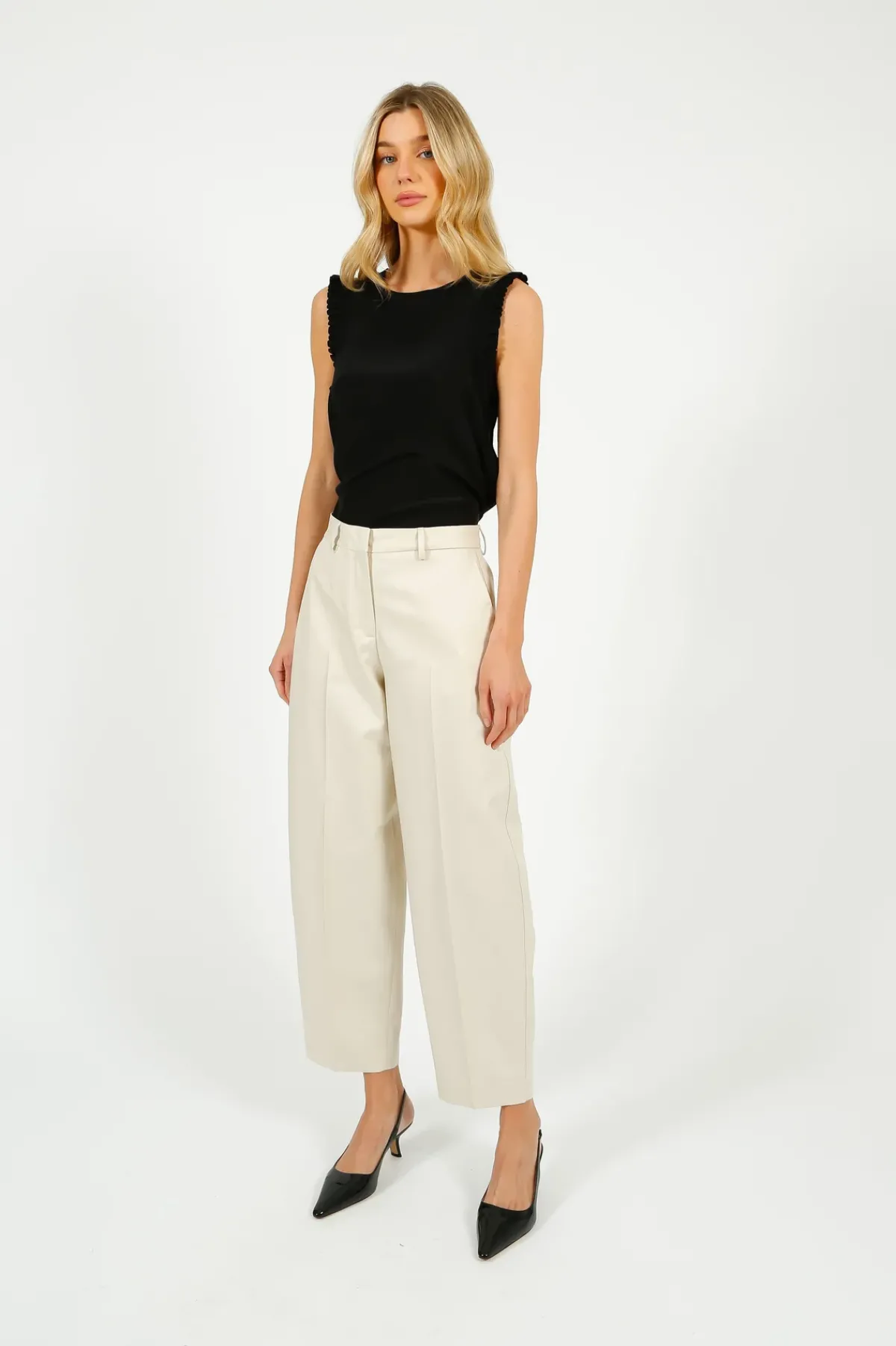 Selected Femme SLF Dora Merla Barrel Pant in Birch