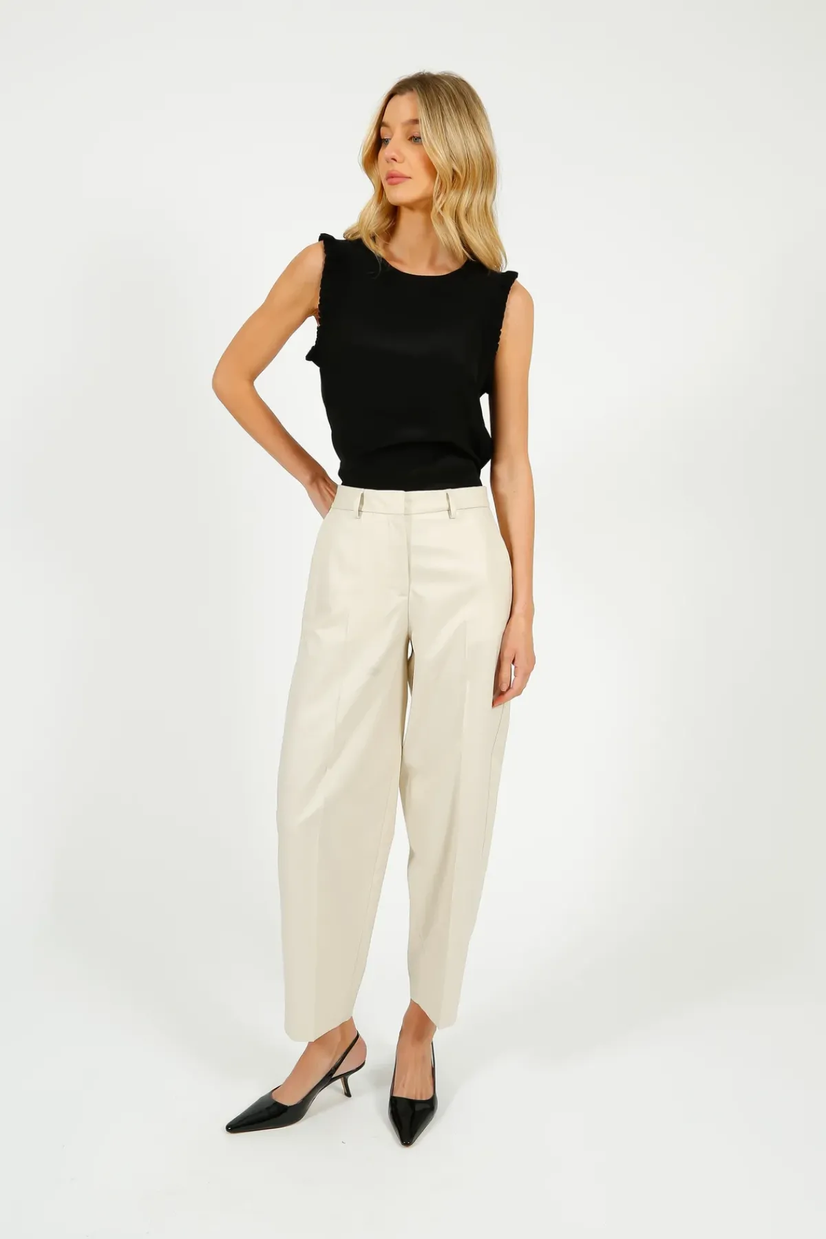 Selected Femme SLF Dora Merla Barrel Pant in Birch