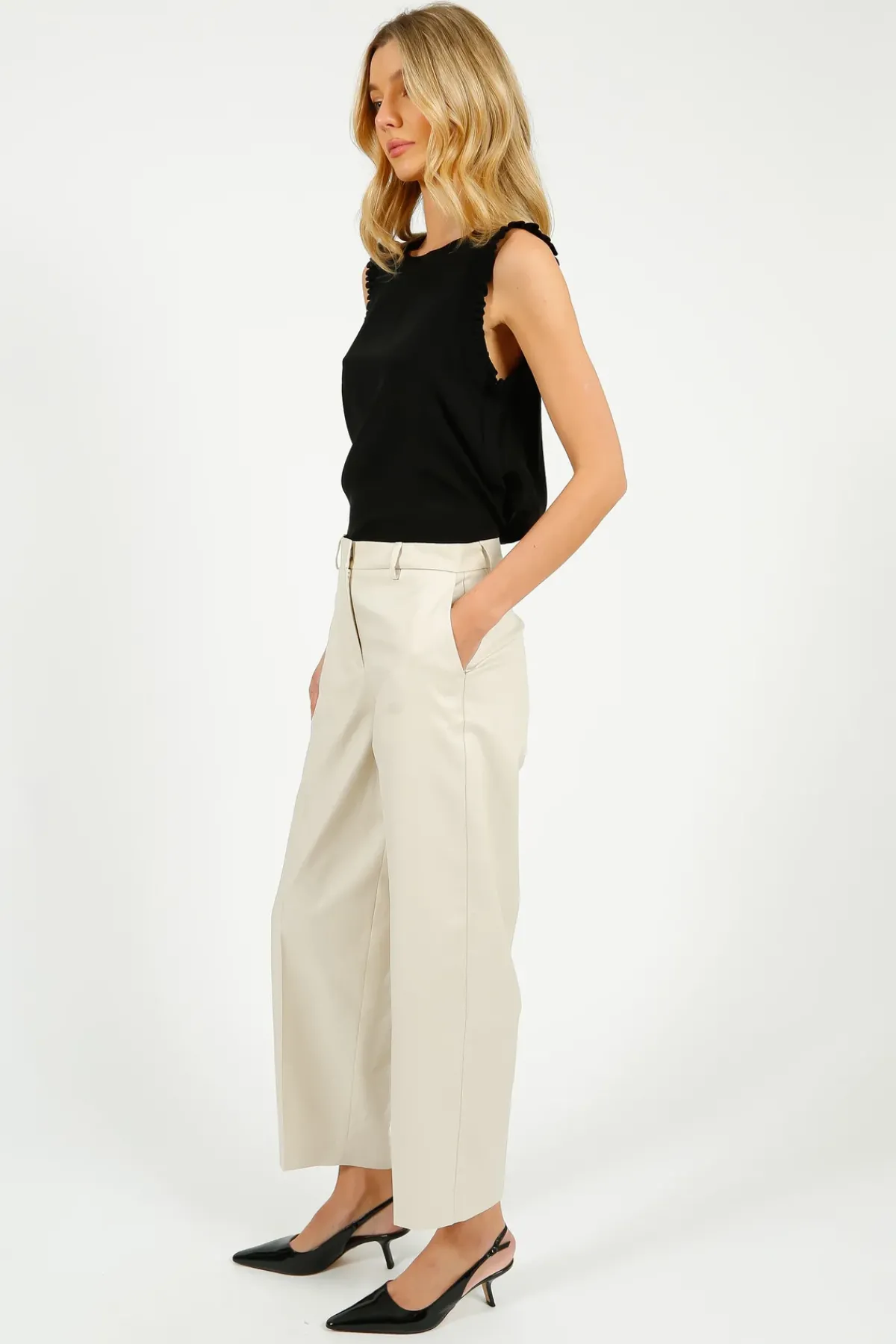 Selected Femme SLF Dora Merla Barrel Pant in Birch
