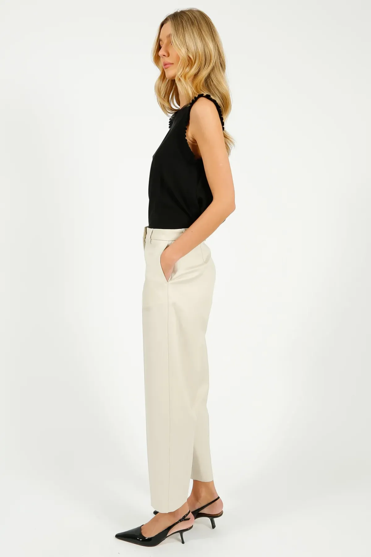 Selected Femme SLF Dora Merla Barrel Pant in Birch
