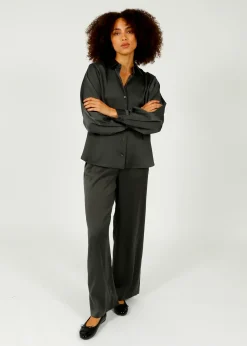 Selected Femme SLF Elena Tinni Wide Pants in Volcanic Ash
