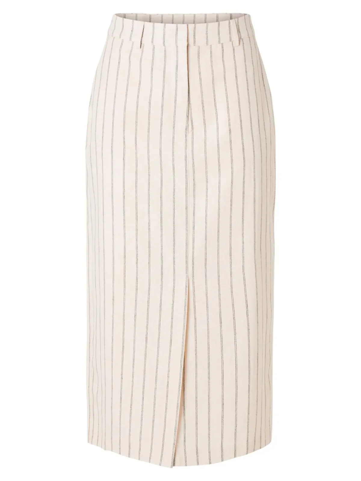Selected Femme SLF Hilda Pencil Skirt in Pin Stripe Sandshell