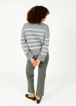 Selected Femme SLF Kamma Roll Neck Knit in Medium Grey, Birch