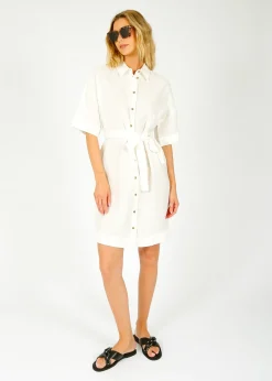 Selected Femme SLF Linnie Linen Shirt Dress in White