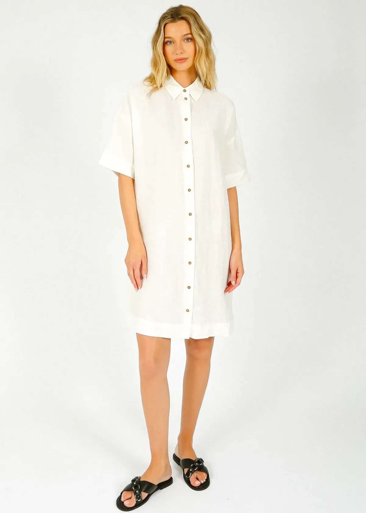 Selected Femme SLF Linnie Linen Shirt Dress in White