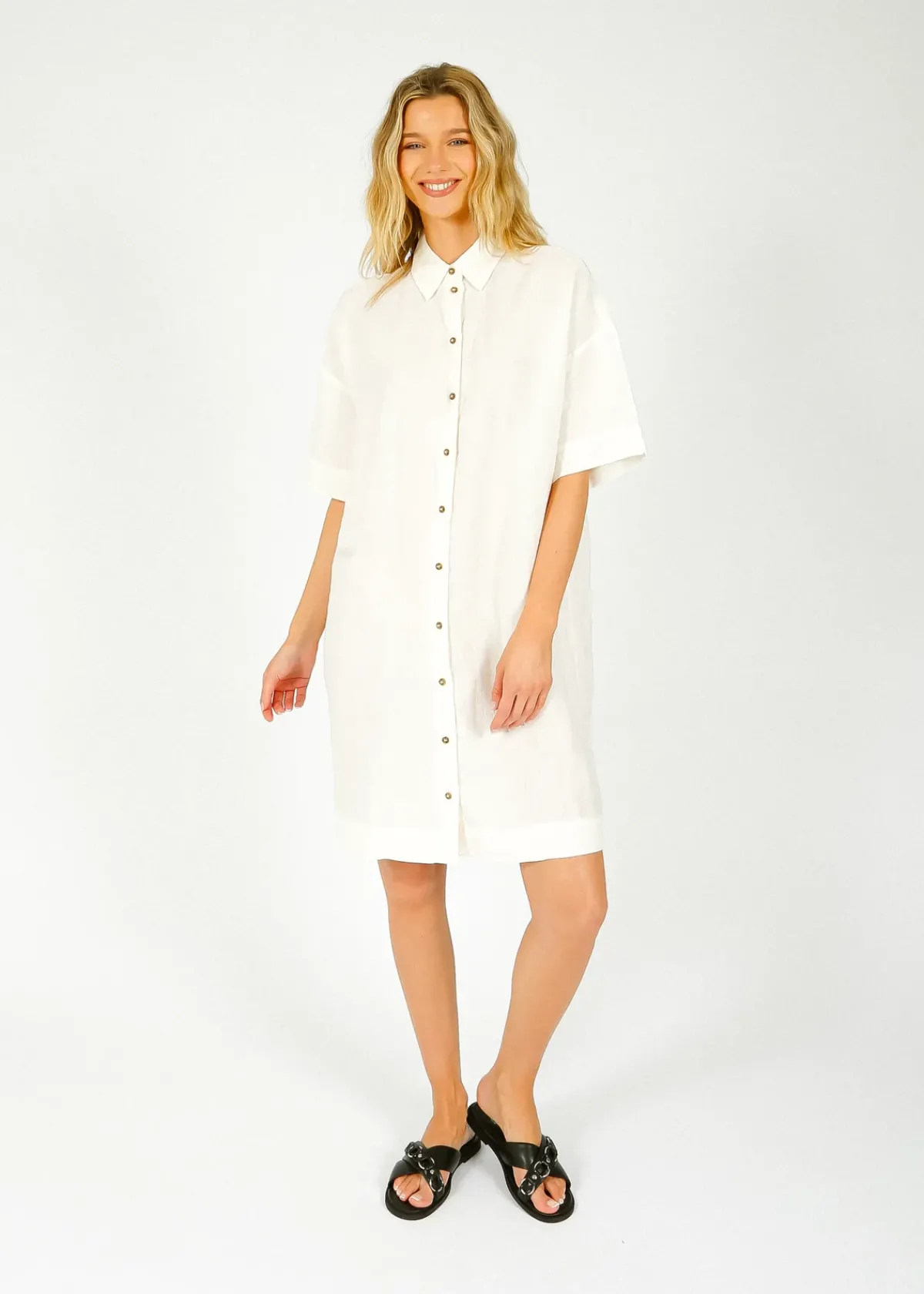 Selected Femme SLF Linnie Linen Shirt Dress in White