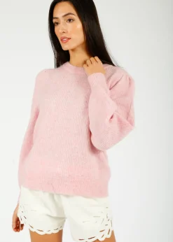 Selected Femme SLF Lulu Rib Knit in Bleached Mauve