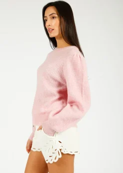 Selected Femme SLF Lulu Rib Knit in Bleached Mauve