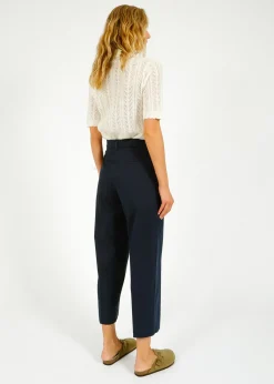Selected Femme SLF Merla Barrel Leg Trouser in Dark Sapphire