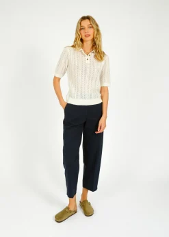 Selected Femme SLF Merla Barrel Leg Trouser in Dark Sapphire