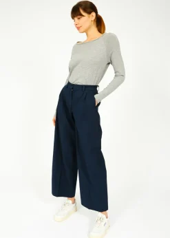 Selected Femme SLF Merla Wide Pant in Dark Sapphire
