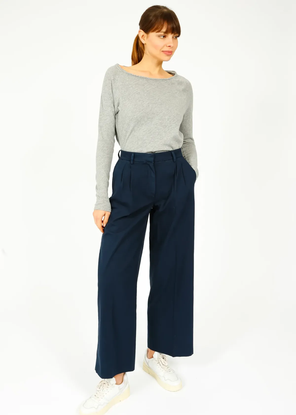 Selected Femme SLF Merla Wide Pant in Dark Sapphire