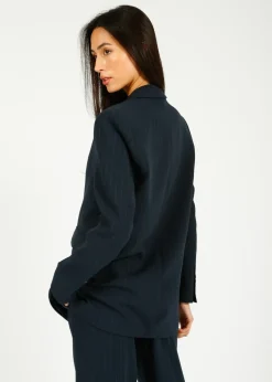 Selected Femme SLF Rita Relaxed Blazer in Dark Sapphire Pin Stripe