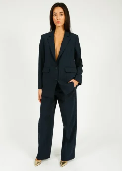 Selected Femme SLF Rita Wide Pant in Dark Sapphire Pin Stripe