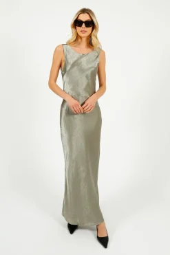 Selected Femme SLF Selene Cowl Back Midi Dress in Vetiver