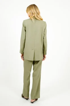 Selected Femme SLF Tania Rita Relaxed Linen Blazer in Vetiver