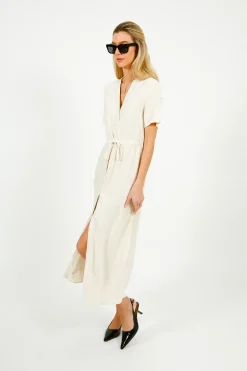Selected Femme SLF Viva Damina Dress in Sandshell