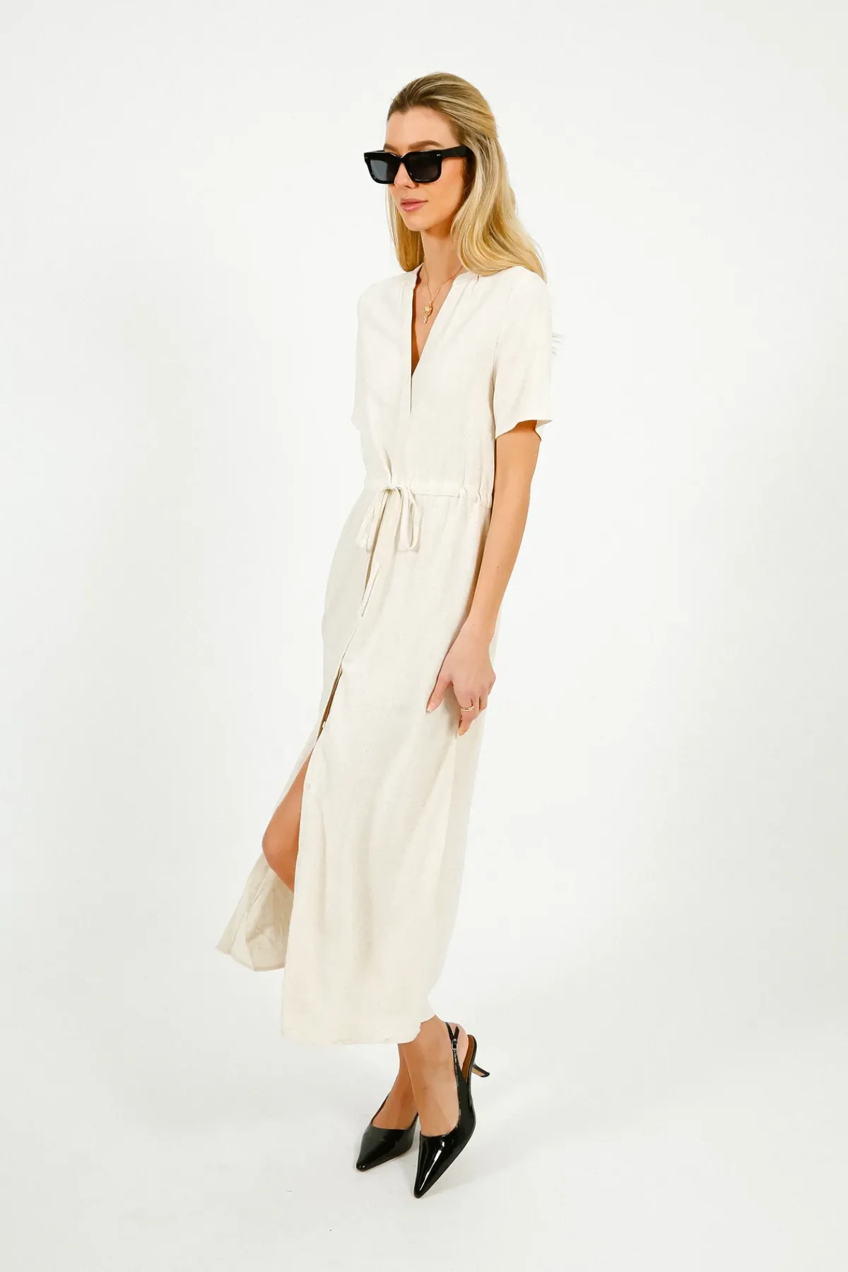 Selected Femme SLF Viva Damina Dress in Sandshell